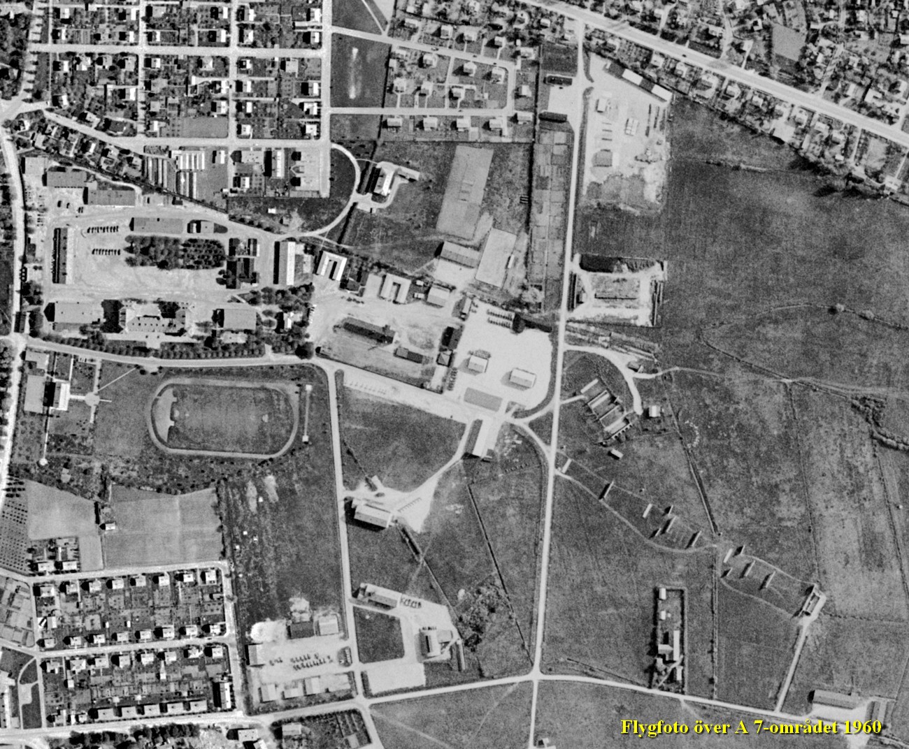 Flygfoto 1960 över A 7-området